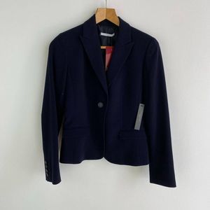 TAHARI Petite Navy Shoulder Pad Blazer NWT